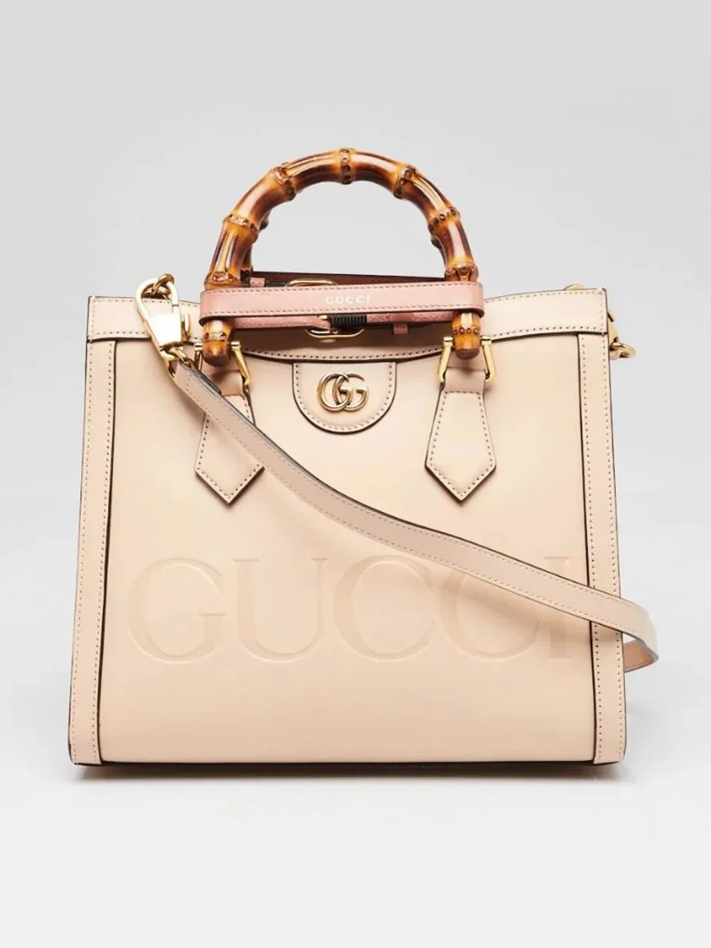 Gucci Beige Smooth Leather Small Diana Tote Bag